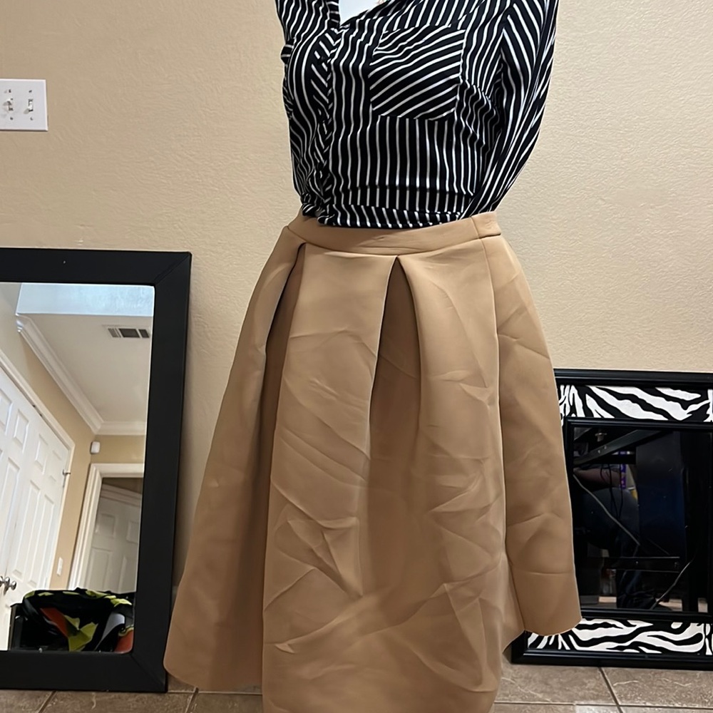 Tan skater and circle skirt